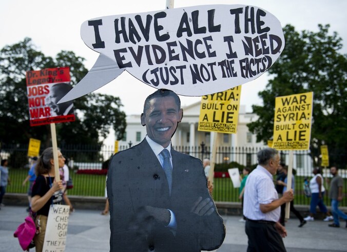 In Washington DC zijn er intussen al verschillende demonstraties tegen een mogelijke oorlog geweest.