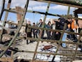 De plaats waar vorige week twee bomauto's ontploften in Damascus.
