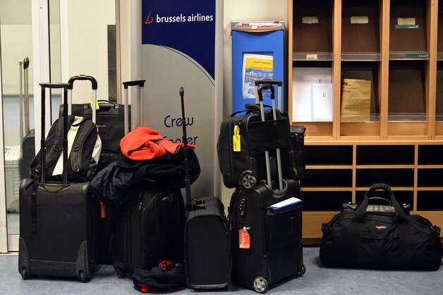 De bagage van stakende Brussels Airlines-piloten.