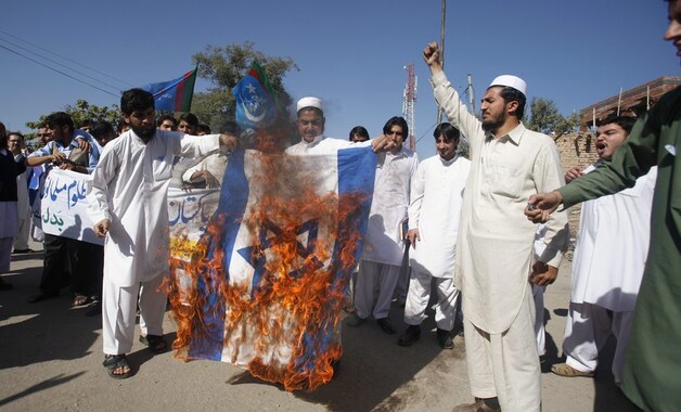 Protest in het Pakistaanse Peshawar.