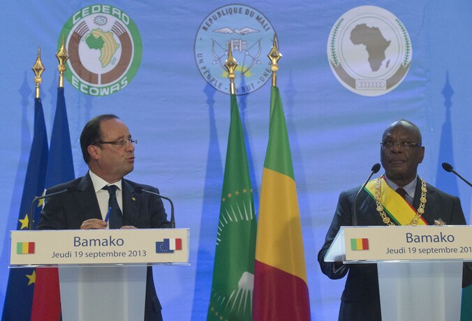 François Hollande en de nieuwe president van Mali Ibrahim Boubacar Keita.