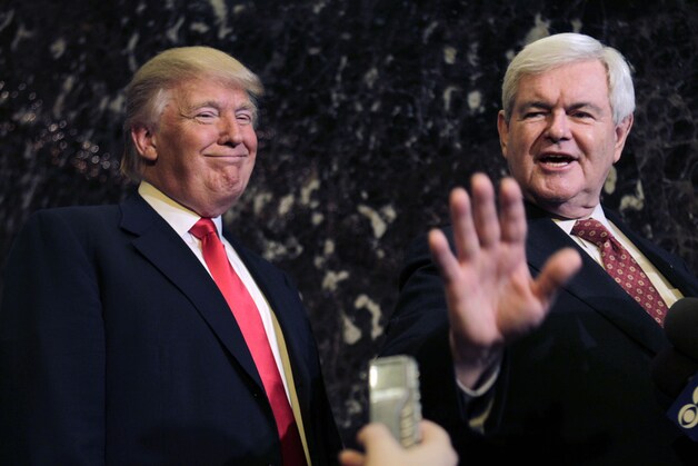Newt Gingrich dacht gisteren nog dat hij de steun van Trump zou krijgen.
