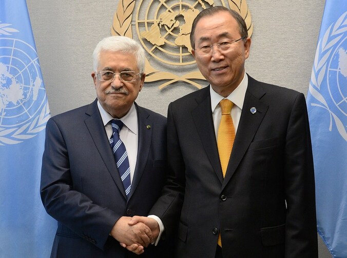 Mahmoud Abbas en Ban Ki-moon.