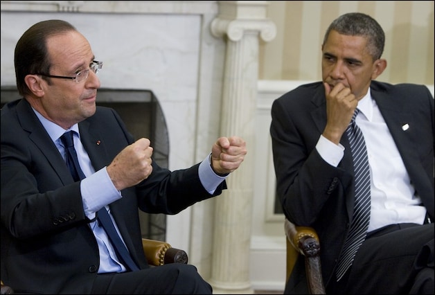 Franse president Francois Hollande en Obama.