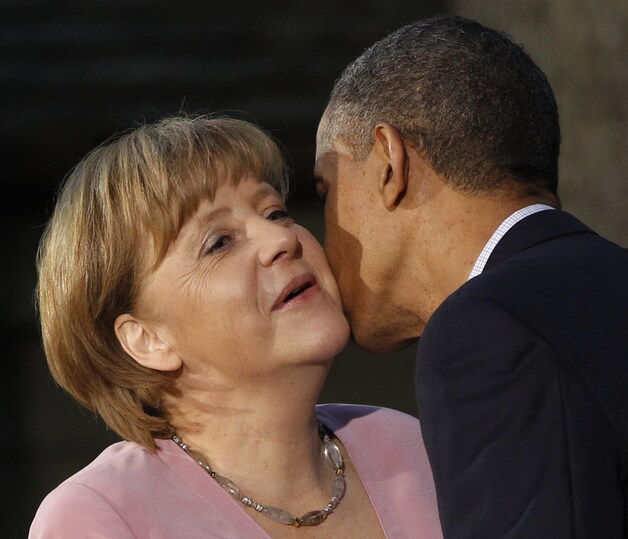 Duitse bondskanselier Angela Merkel en Obama.