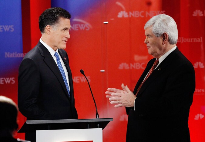 Mitt Romney en Newt Gingrich.