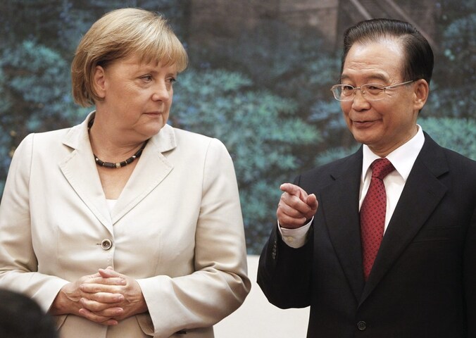 Angela Merkel samen met de Chinese eerste minister Wen Jiabao.