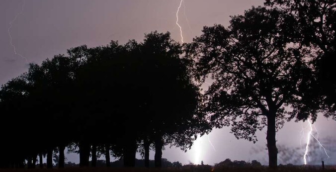 Onweer vlakbij Sieversdorf.