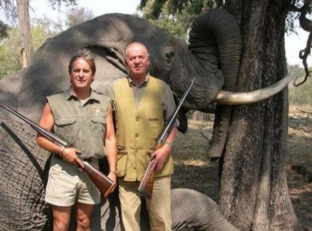 Juan Carlos ging in Botswana op olifanten jagen.