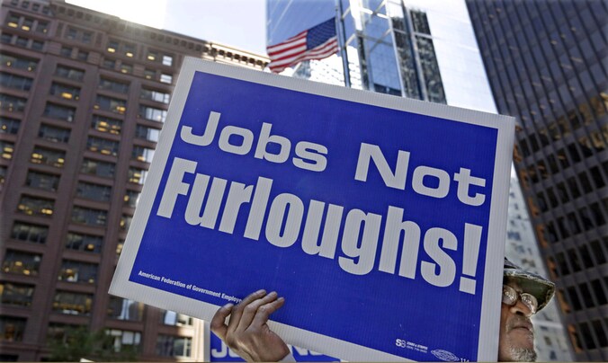 Protest tegen de shutdown in Chicago.