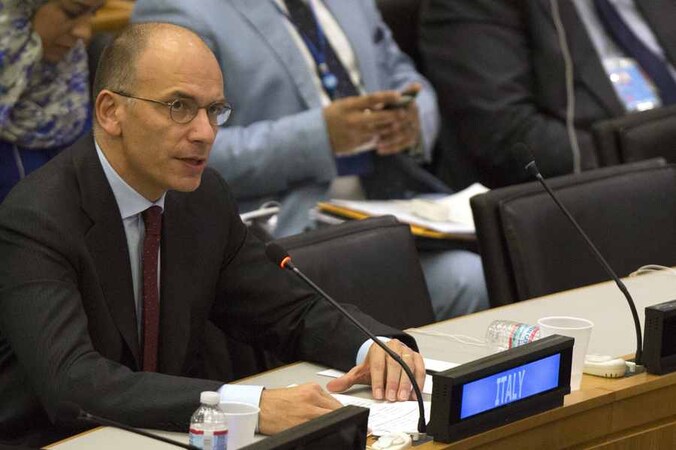 Italiaans eerste minister Enrico Letta op de Algemene Vergadering van de VN in New York.