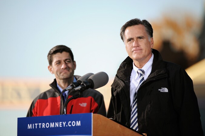Mitt Romney met zijn echte running mate Paul Ryan.