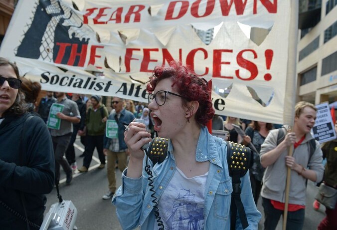 In Sydney werd gisteren geprotesteerd tegen de nieuwe wetgeving.