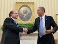 De Pakistaanse premier Sharif op bezoek in het Witte Huis bij president Obama.