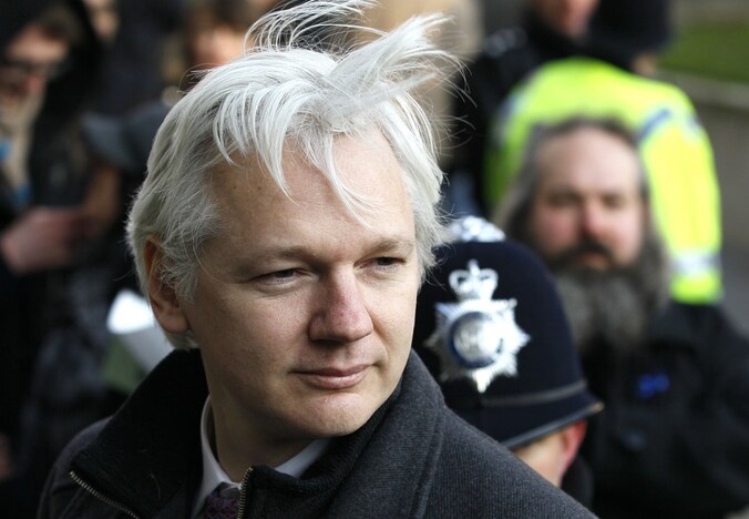 Julian Assange op 1 februari 2012 in Londen.