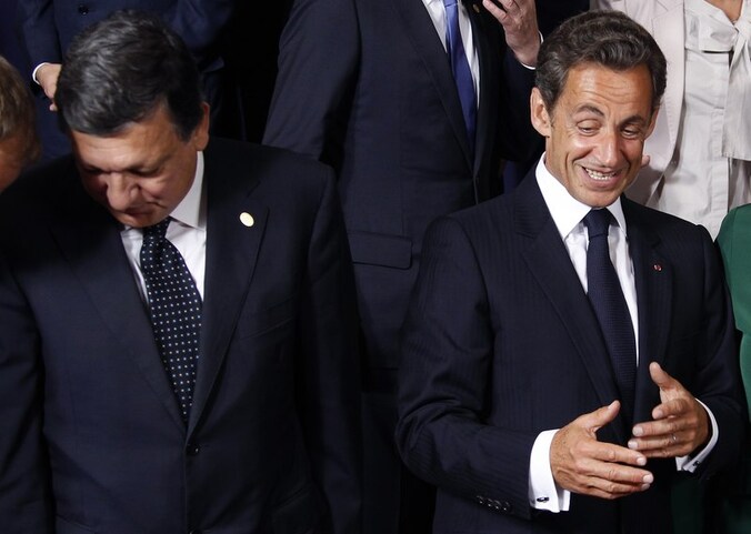 Sarkozy en Barroso kregen het even met elkaar aan de stok.