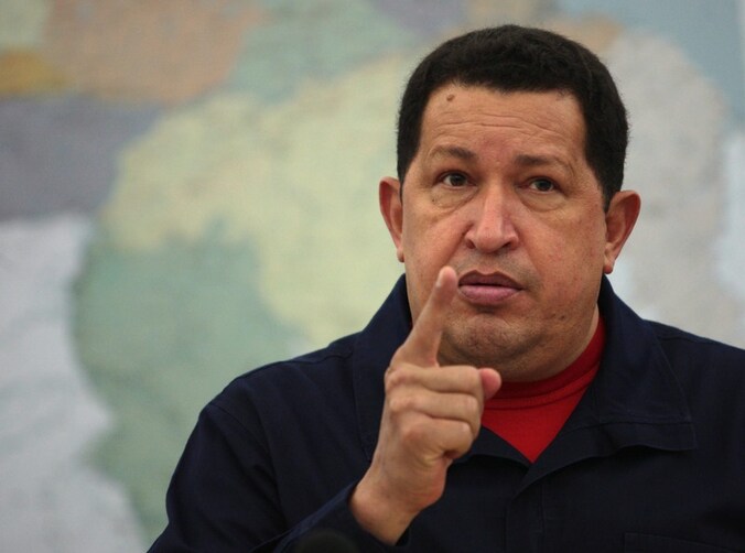 De Venezolaanse president Hugo Chavez, bondgenoot van Libië.