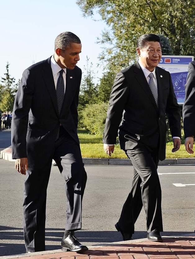 Obama met de Chinese president Xi Jinping.