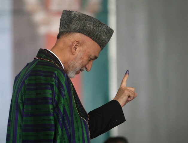 Ook Karzai bracht zijn stem uit