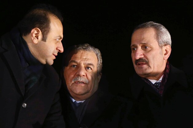 Egemen Bagis (L), Muammer Güler (M) en Zafer Caglayan (R).