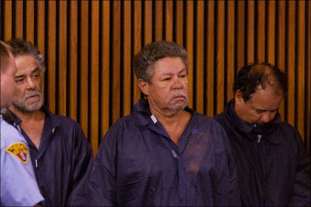 Ariel Castro (rechts) en zijn broers Pedro en Onil, die aanvankelijk ook werden gearresteerd.