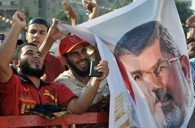 Aanhangers van de verdreven president Morsi.