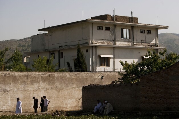 Het complex waar Osama bin Laden woonde.