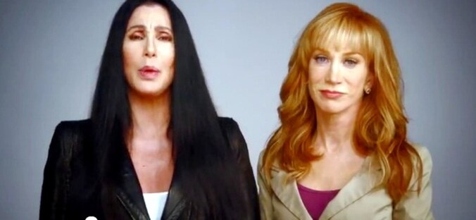 Cher &amp; Kathy Griffin roepen vrouwen op te kiezen voor Obama
