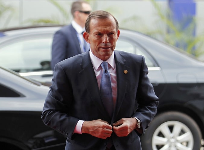 De Australische premier Tony Abbott, een notoir tegenstander van het homohuwelijk.