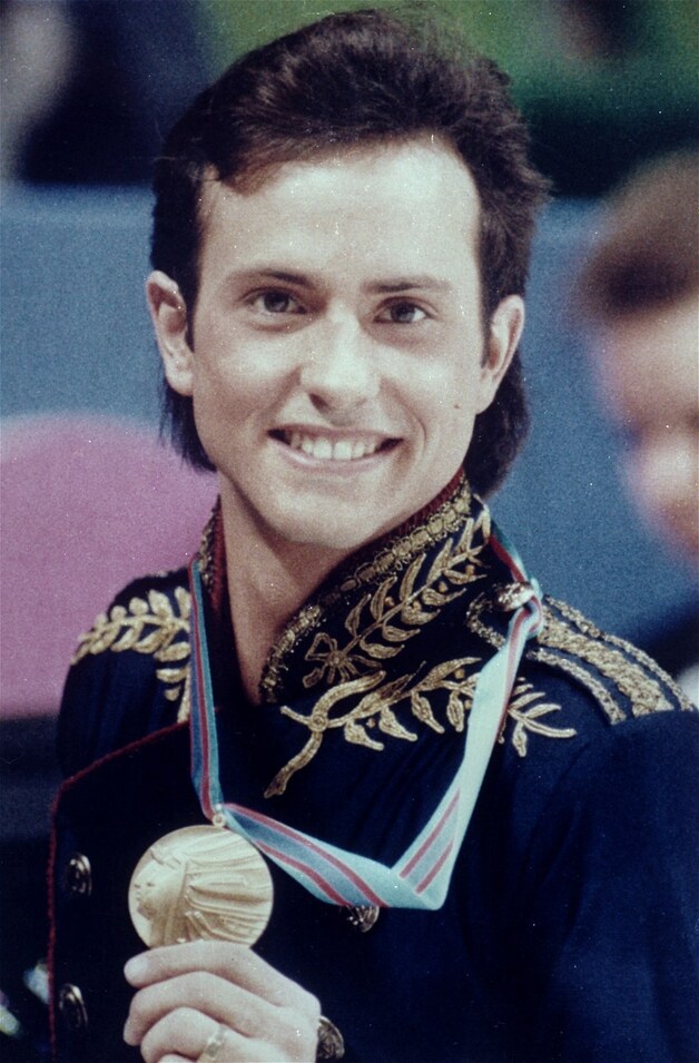 Brian Boitano met zijn olympische medaille in 1988.