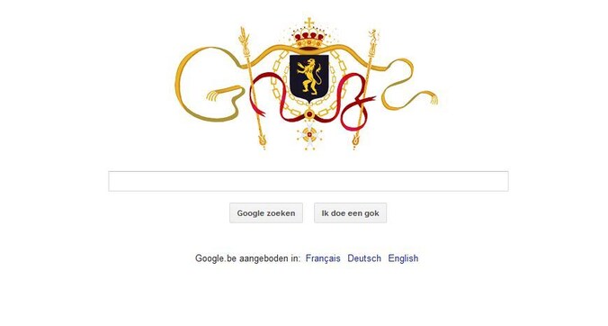 Het Belgisch tintje van Google naar aanleiding van 21 juli.