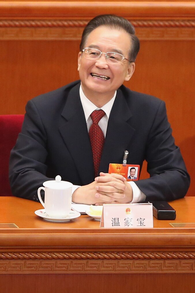 De Chinese premier Wen Jiabao.