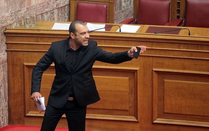 Gouden Dageraad-parlementslid Panagiotis Iliopoulos in mei.