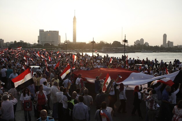 Anti-Mursi betoging in Caïro.