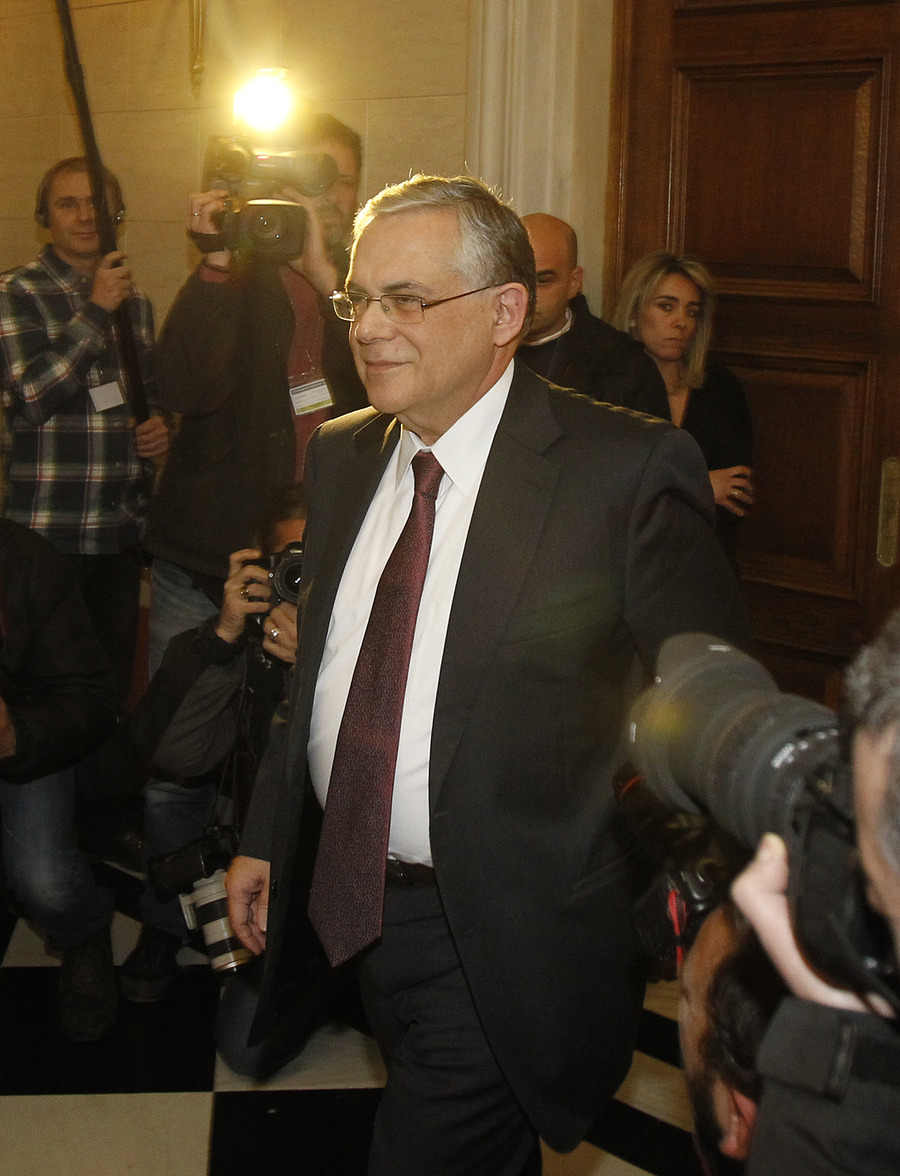 De Griekse premier Lucas Papademos.