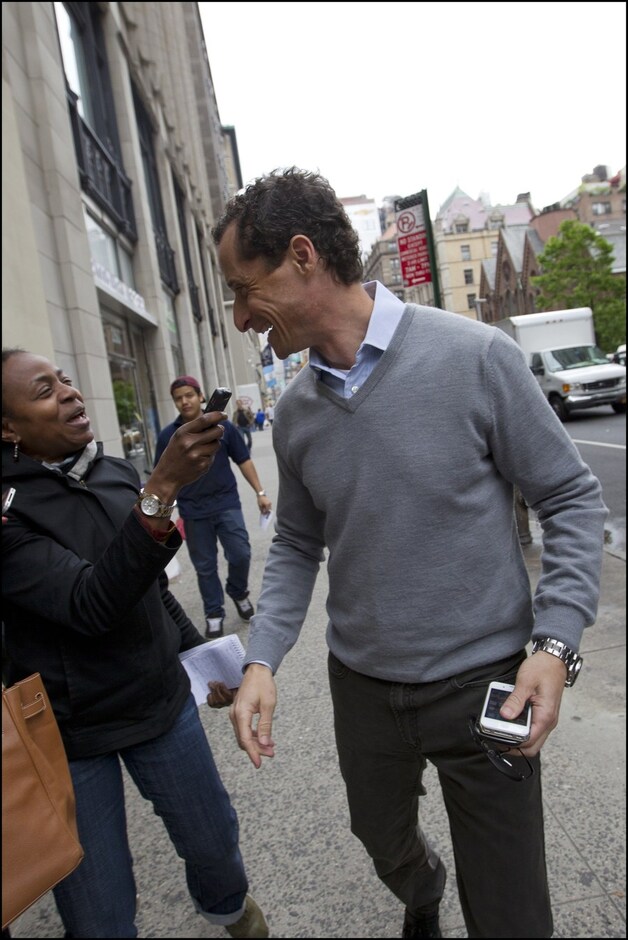 Anthony Weiner vandaag in NYC.