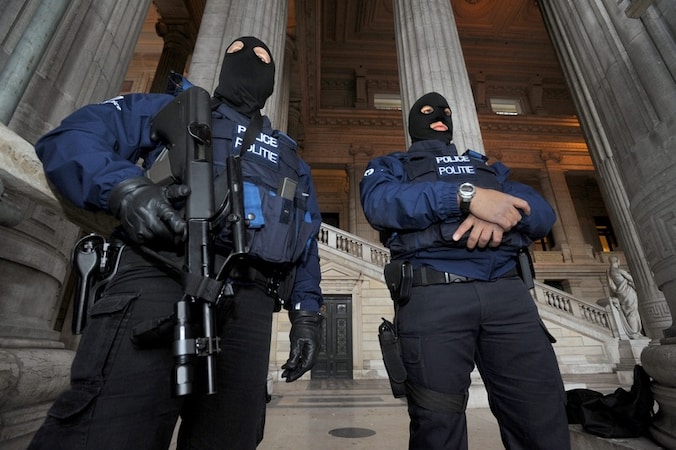 De beveiliging op het terrorismeproces was gisteren messcherp.