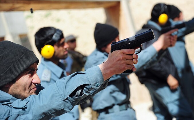 Afghaanse agenten in opleiding.