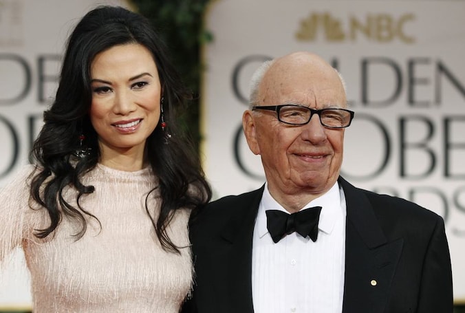 Rupert Murdoch met zijn echtgenote Wendi.