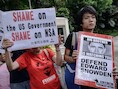 Betogers aan het Amerikaanse consulaat in Hongkong