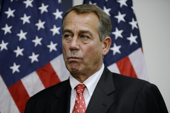 De Republikein John Boehner, de 'Speaker' van het Huis van Afgevaardigden.