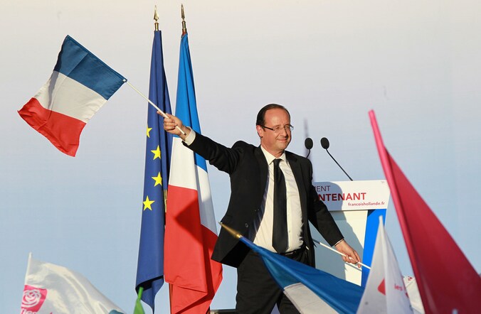 François Hollande, hier nog eerder deze week op campagne in Toulouse, zou volgens de eerste prognoses het pleit winnen.