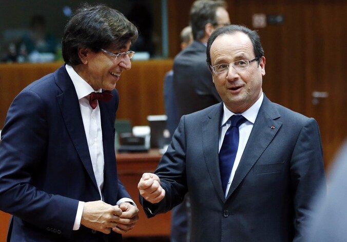 Premier Di Rupo bij de Franse president François Hollande.