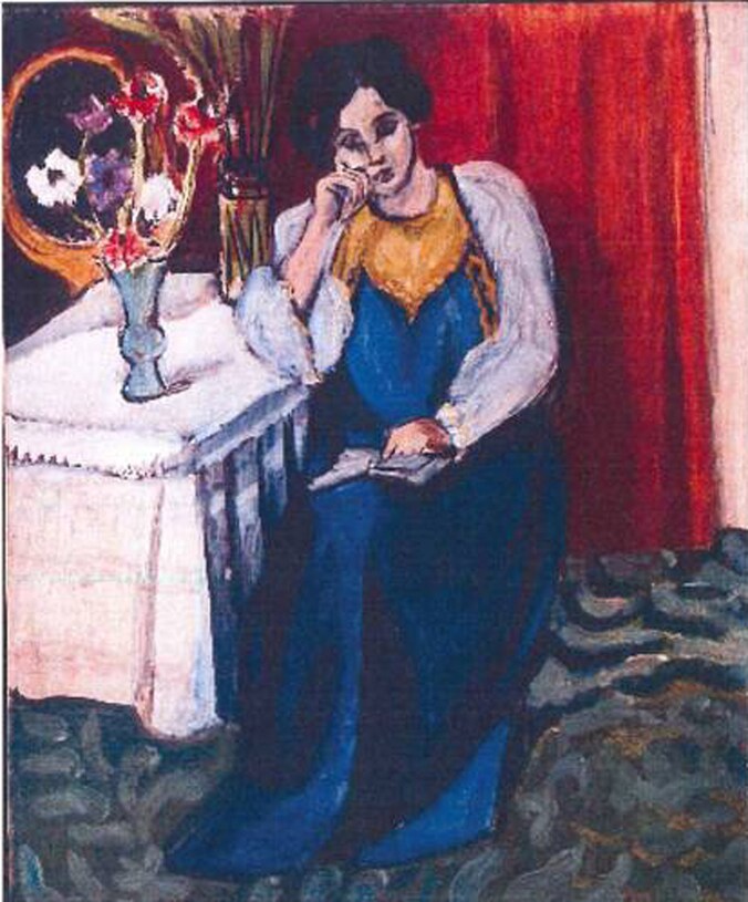 La Liseuse en Blanc et Jaune van Henri Matisse