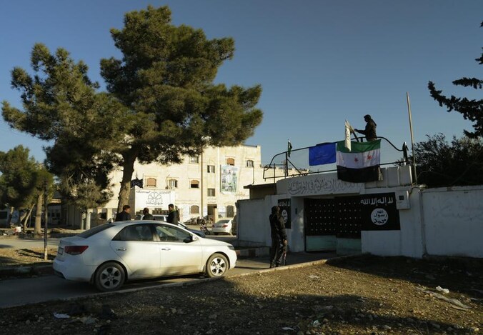 Een voormalige basis van de extremistische groepering ISIL in Syrië.