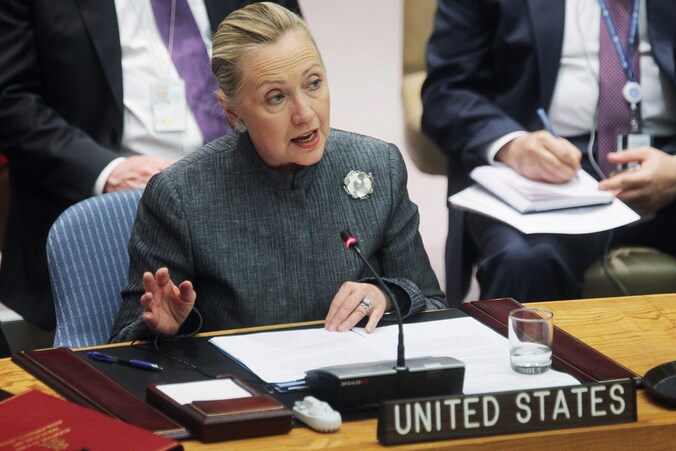 Amerikaanse minister van Buitenlandse Zaken Hillary Clinton.