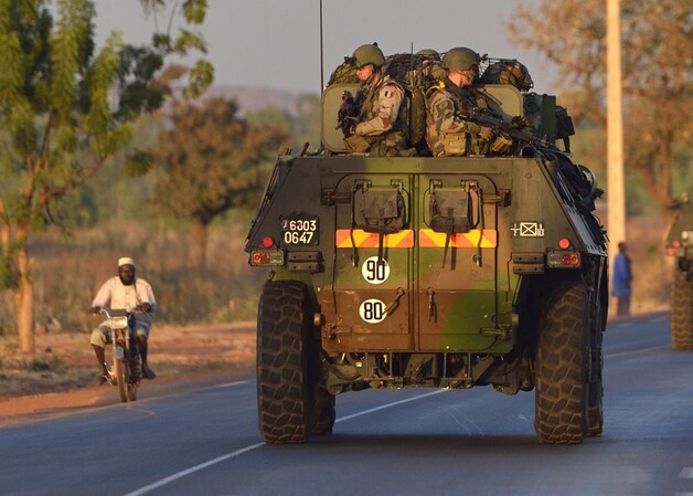 Franse troepen op weg naar het noorden van Mali.