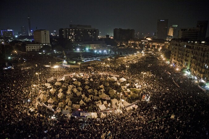Het Tahrirplein in Caïro is opnieuw het hart van de betoging.