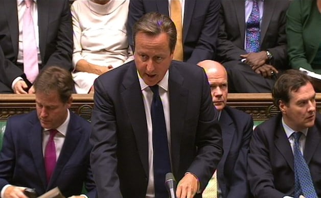 Premier David Cameron kwam vandaag uitleg geven in het parlement.