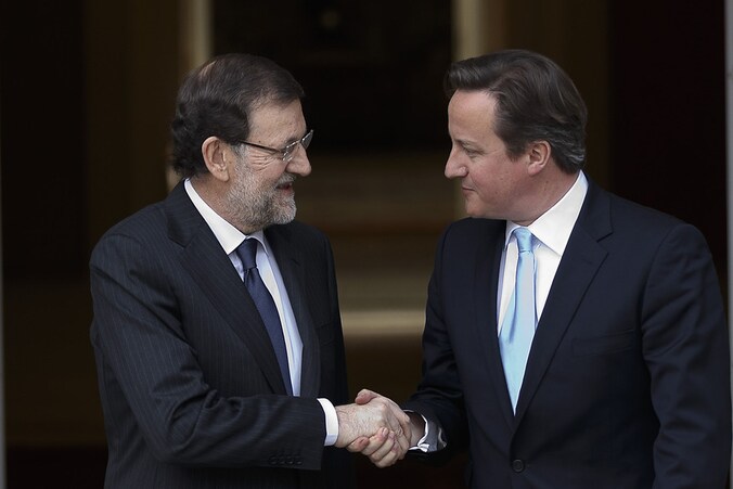 Mariano Rajoy (links) en David Cameron.